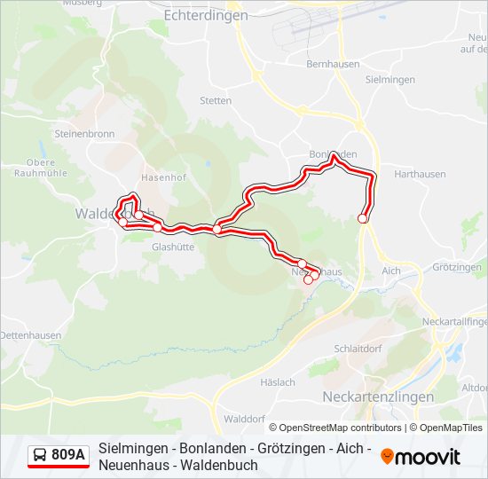 809A bus Line Map