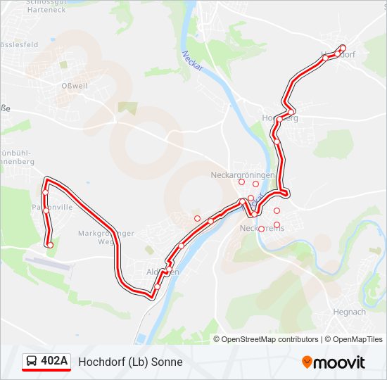 402A Bus Line Map