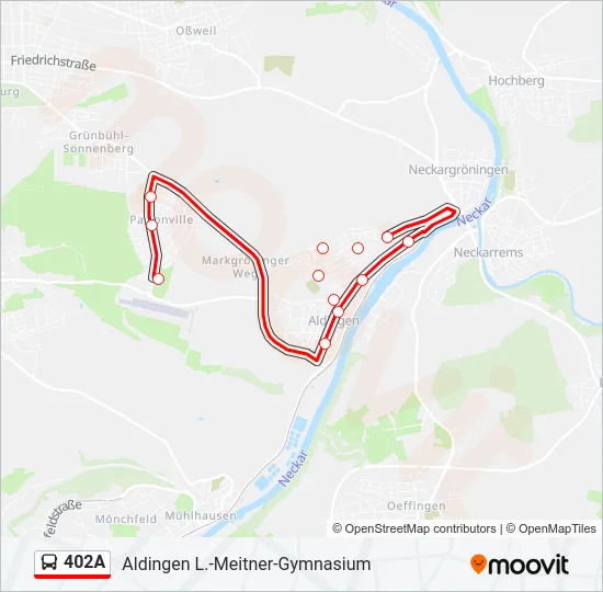 402A Bus Line Map