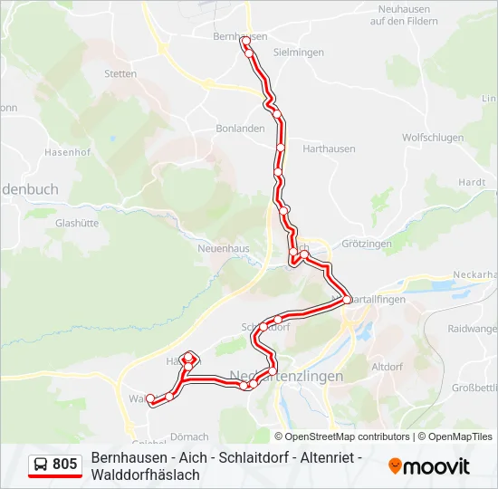 805 Bus Line Map