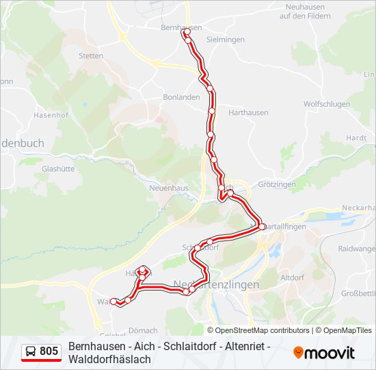 805 bus Line Map