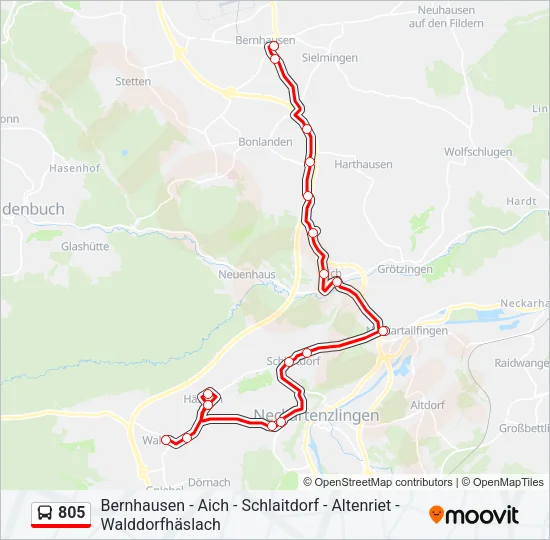 805 Bus Line Map