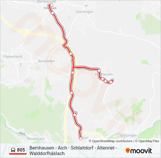 805 Bus Line Map