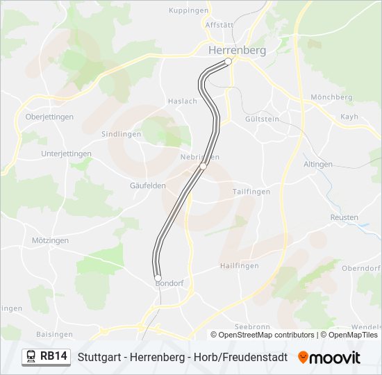Bahnlinie RB14 Karte