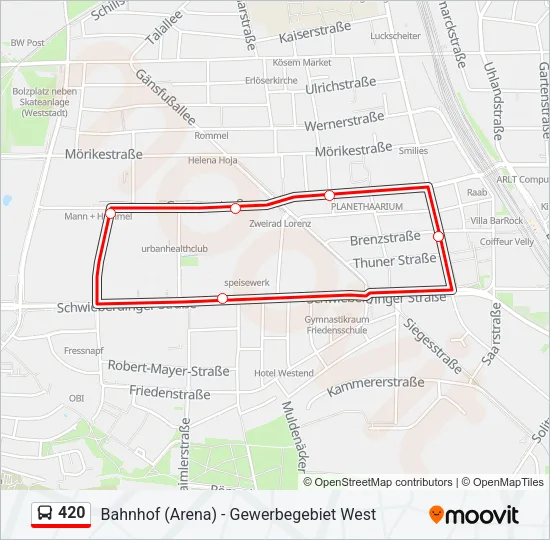 420 Bus Line Map