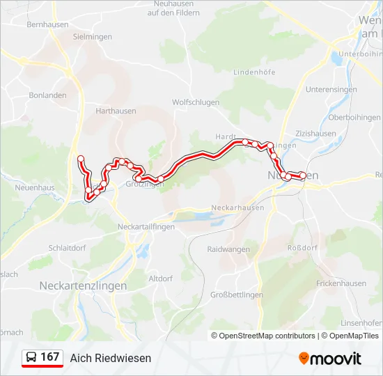 167 Bus Line Map