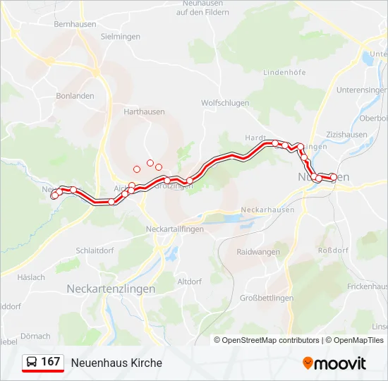 167 Bus Line Map