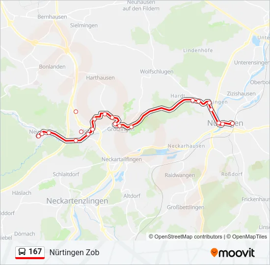 167 Bus Line Map