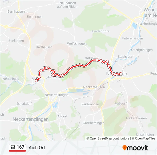 167 Bus Line Map