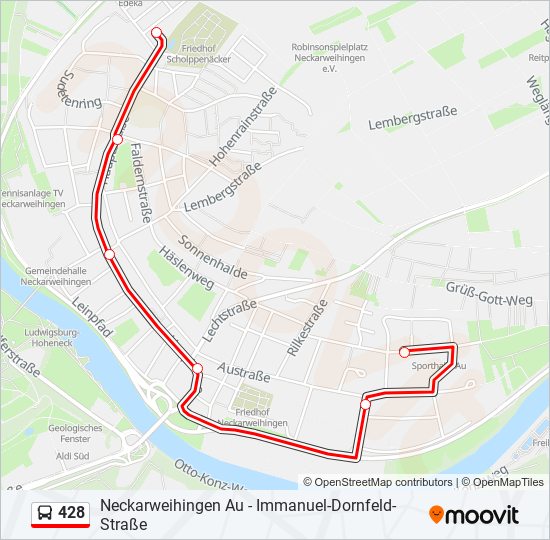 428 bus Line Map