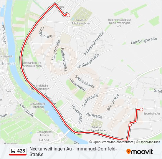 428 bus Line Map