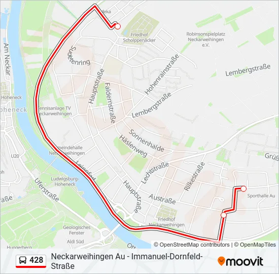428 Bus Line Map