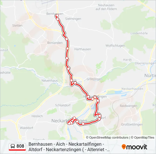 808 Bus Line Map