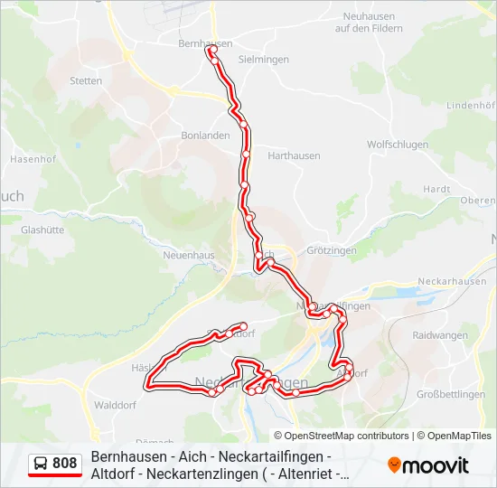 808 Bus Line Map