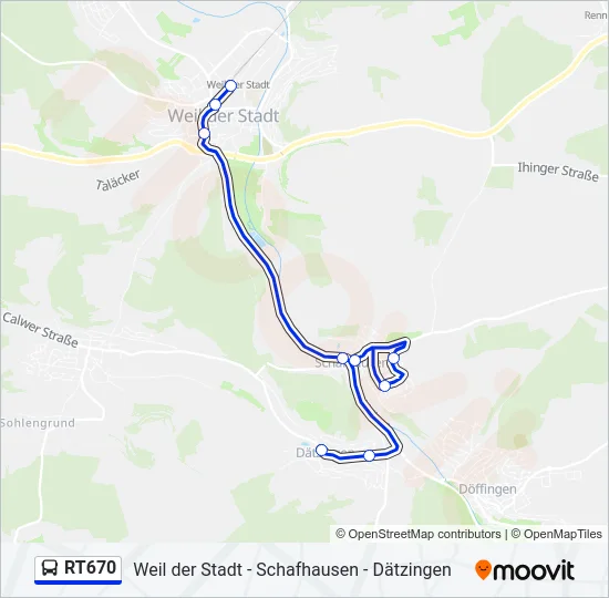 RT670 Bus Line Map