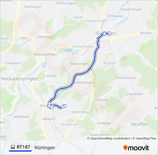 RT187 Bus Line Map