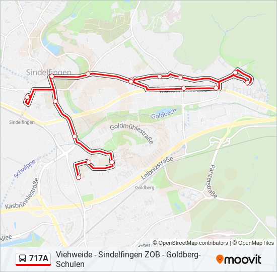 717A bus Line Map