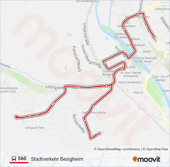 560 Bus Line Map