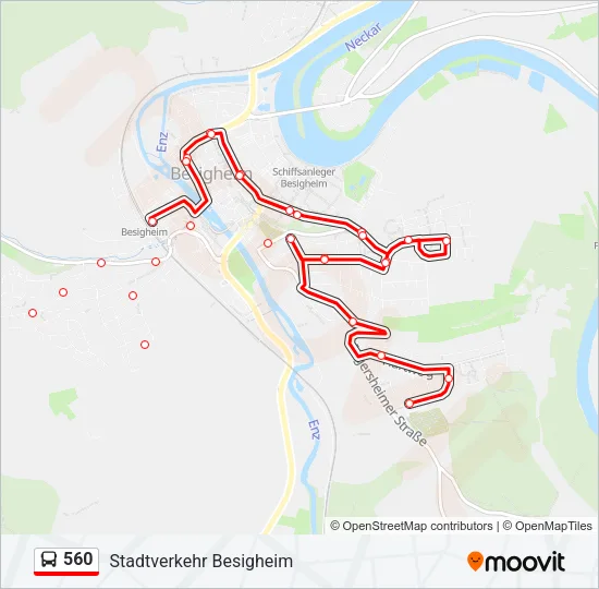560 Bus Line Map