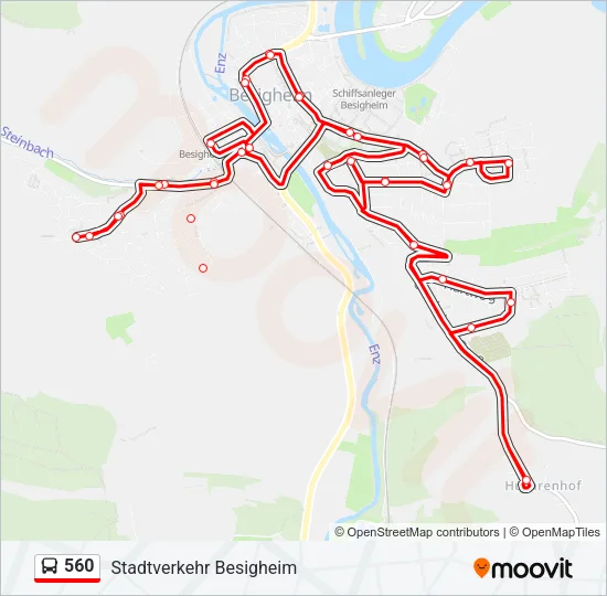 560 Bus Line Map