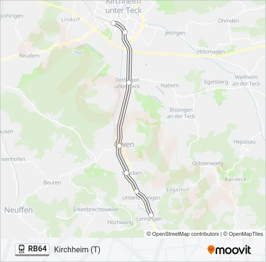 RB64 Train Line Map