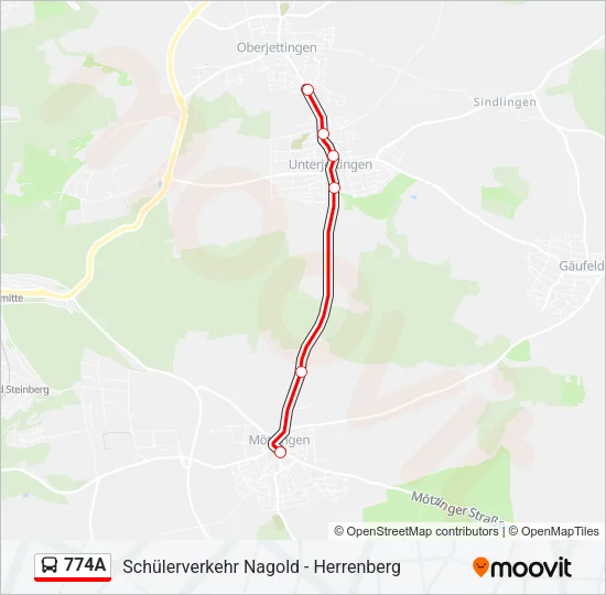 774A Bus Line Map