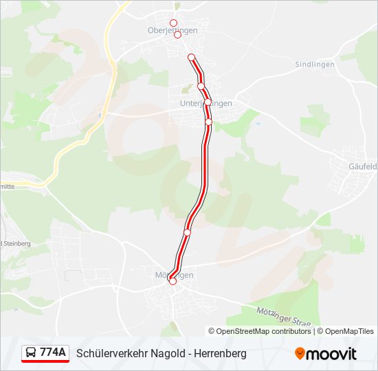 774A bus Line Map