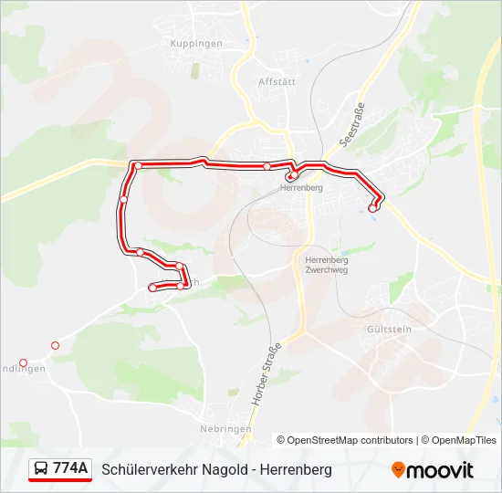 774A Bus Line Map
