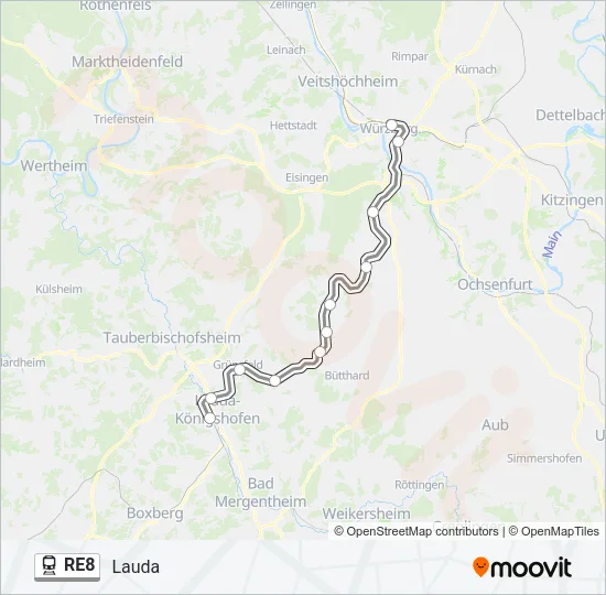 RE8 Train Line Map