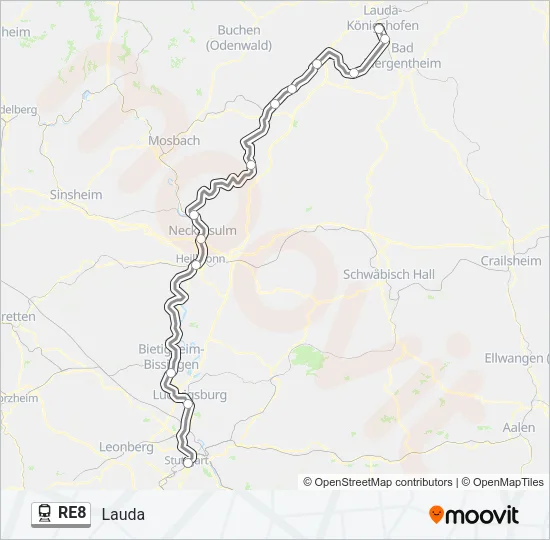 RE8 Train Line Map