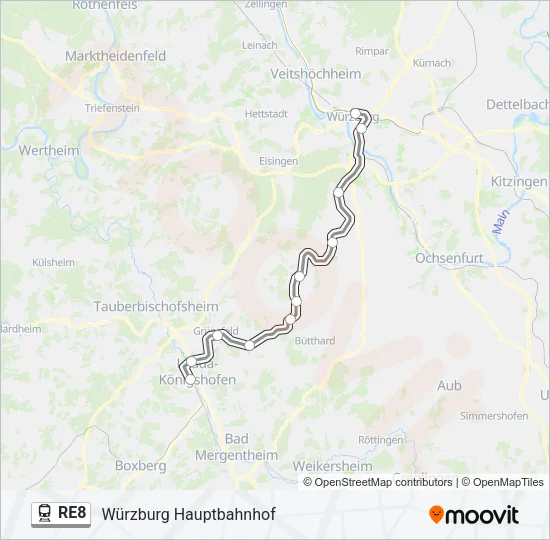 RE8 Train Line Map
