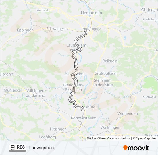 RE8 Train Line Map