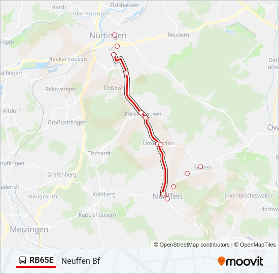 RB65E Bus Line Map