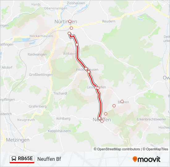 RB65E Bus Line Map