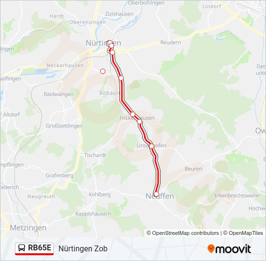 RB65E Bus Line Map