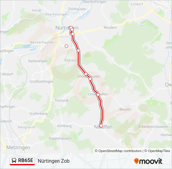 RB65E Bus Line Map