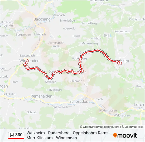 330 Bus Line Map