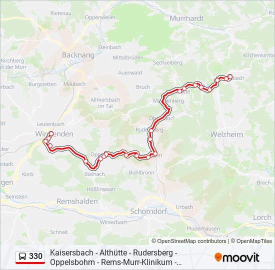 330 bus Line Map