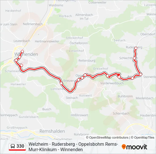 330 Bus Line Map