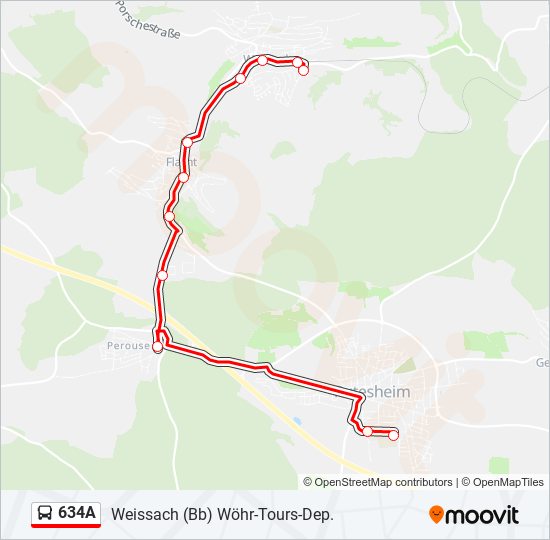 634A bus Line Map