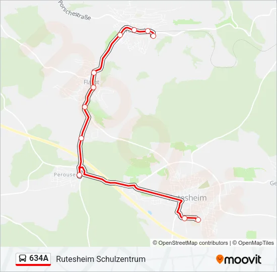 634A Bus Line Map
