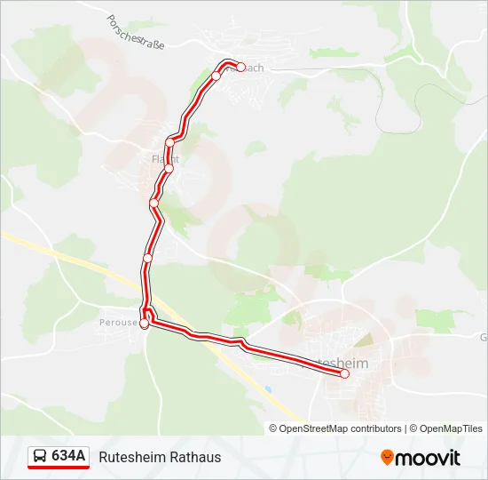 634A Bus Line Map