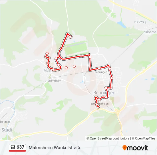 637 Bus Line Map