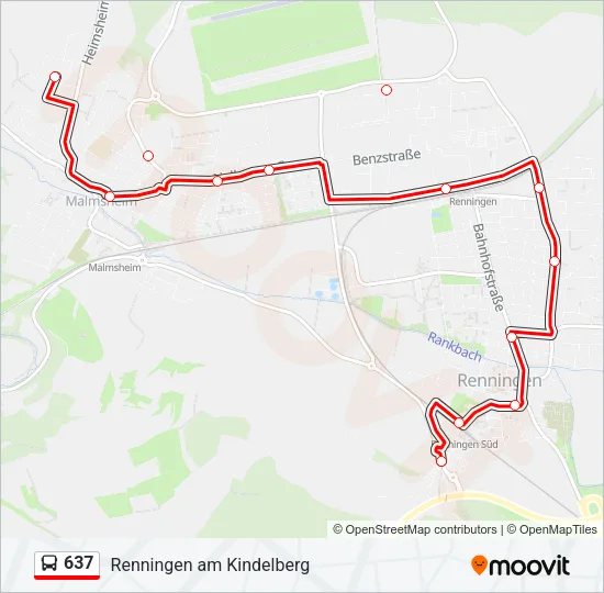 637 Bus Line Map