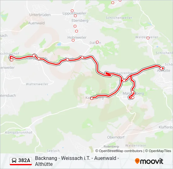 382A Bus Line Map