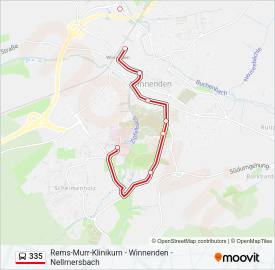 335 Bus Line Map
