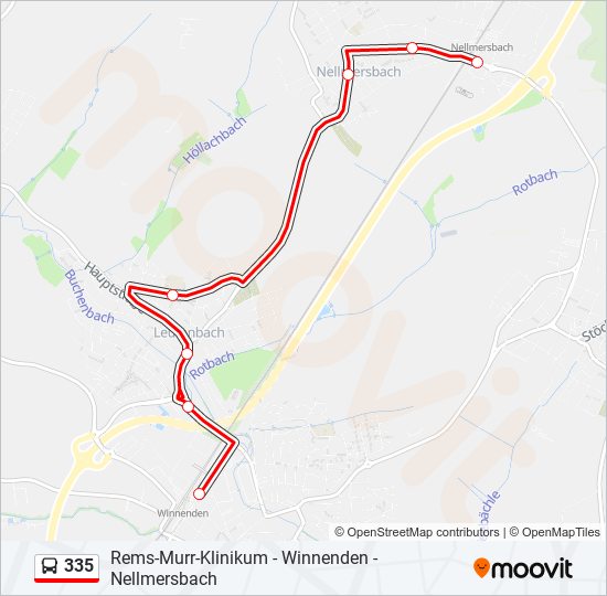 335 bus Line Map