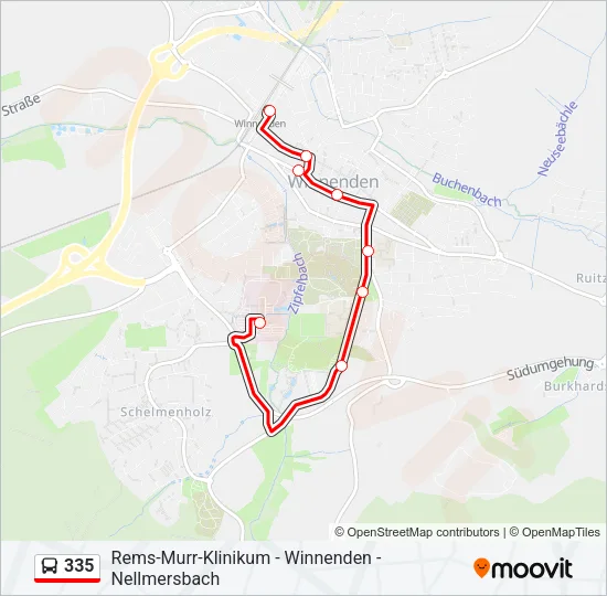 335 Bus Line Map