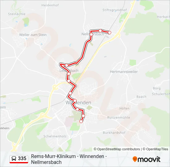 335 Bus Line Map
