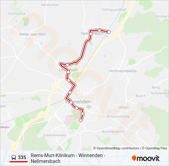 335 bus Line Map